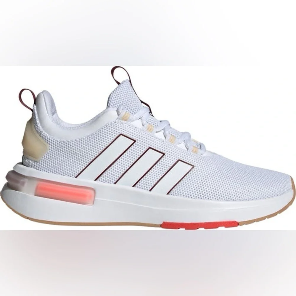 adidas Racer TR23 Running Sneaker - White Burgundy, Size 6 EUC